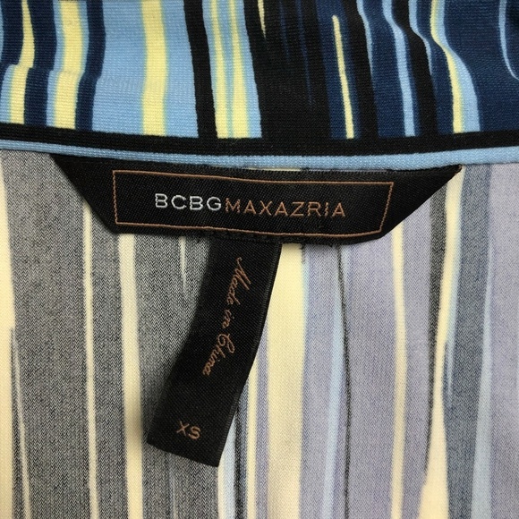 BCBGMaxAzria Blue Stripe Wrap Dress XS EUC - Picture 7 of 8